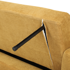 Divano letto in tessuto giallo 3 posti imbottito Trapuntato Click Clack