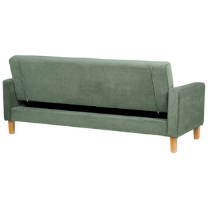 Divano letto in tessuto verde scuro 3 posti imbottito Trapuntato Click Clack