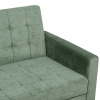 Divano letto in tessuto verde scuro 3 posti imbottito Trapuntato Click Clack