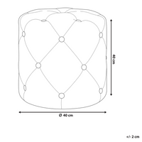 Pouf elegante in velluto di colore verde oliva trapuntato stile classico moderno
