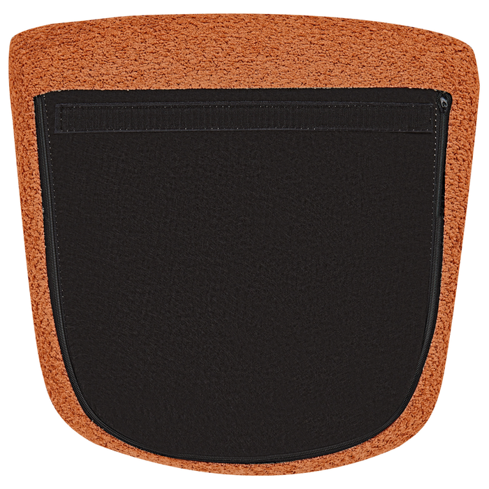 Sedia a dondolo in tessuto poliestere boucle arancione Rivestimento in metallo Gambe a pattini Design tradizionale e retrò