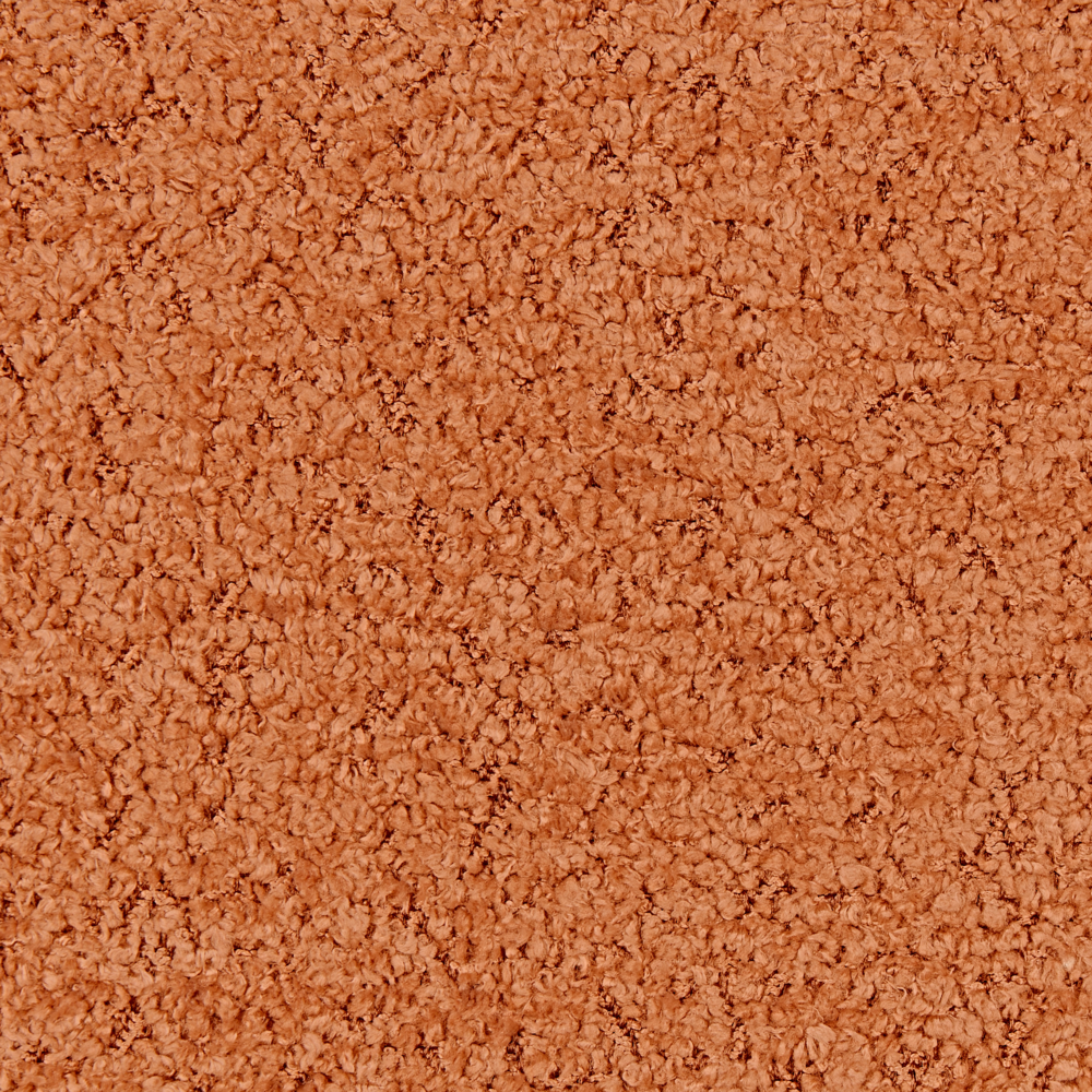 Sedia a dondolo in tessuto poliestere boucle arancione Rivestimento in metallo Gambe a pattini Design tradizionale e retrò