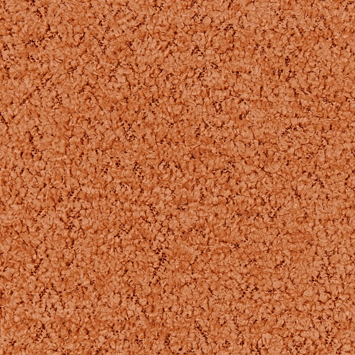 Sedia a dondolo in tessuto poliestere boucle arancione Rivestimento in metallo Gambe a pattini Design tradizionale e retrò