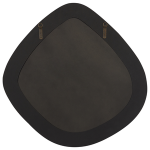 Specchio da parete marrone chiaro con cornice in MDF e vetro rivestito in bouclé 79 x 80 cm, pezzo decorativo irregolare montato a parete, stile moderno