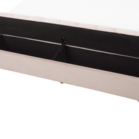 Letto matrimoniale ad acqua in velluto rosa pastello con cassapanca 180 x 200 cm moderno glam morbido materasso camera da letto