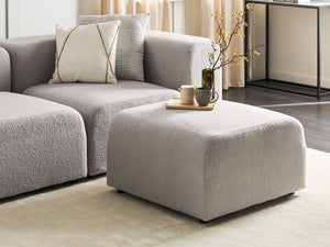 Ottomana in tessuto Boucle grigio chiaro stile moderno contemporaneo