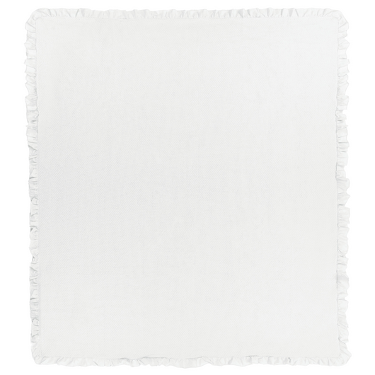 Copriletto in cotone bianco 220 x 200 cm con balza decorativa Camera da letto