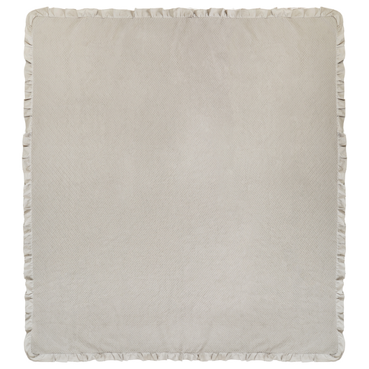 Copriletto in cotone tortora 220 x 200 cm con balza decorativa Camera da letto