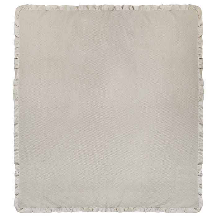 Copriletto in cotone tortora 220 x 240 cm con balza decorativa Camera da letto