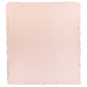 Copriletto in cotone rosa pastello 220 x 240 cm con balza decorativa Camera da letto