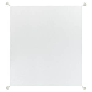 Copriletto in cotone bianco sporco 200 x 220 cm con frange Decorativo Camera da letto