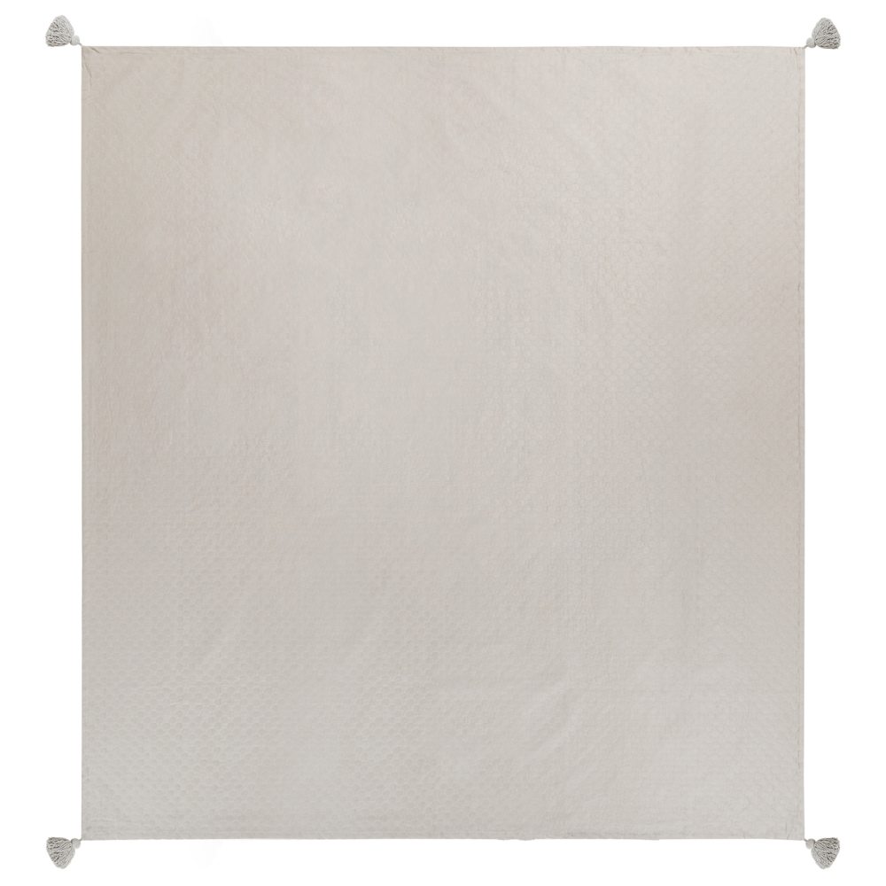 Copriletto in cotone tortora 200 x 220 cm con frange Decorativo Camera da letto