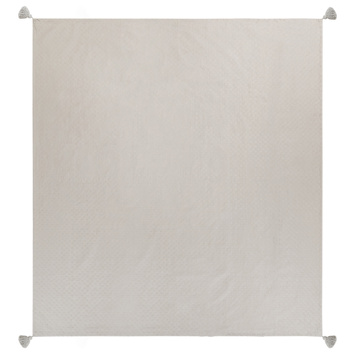 Copriletto in cotone tortora 200 x 220 cm con frange Decorativo Camera da letto