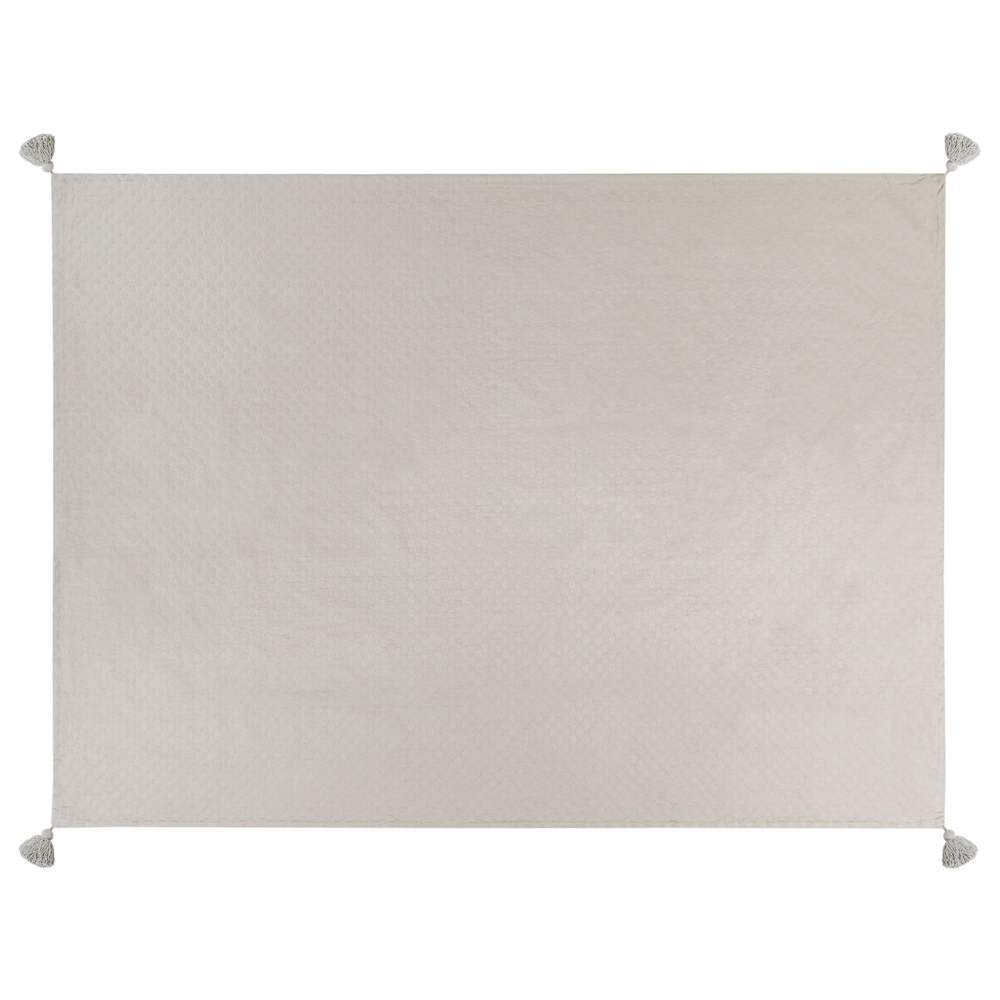 Copriletto in cotone tortora 150 x 200 cm con frange Decorativo Camera da letto