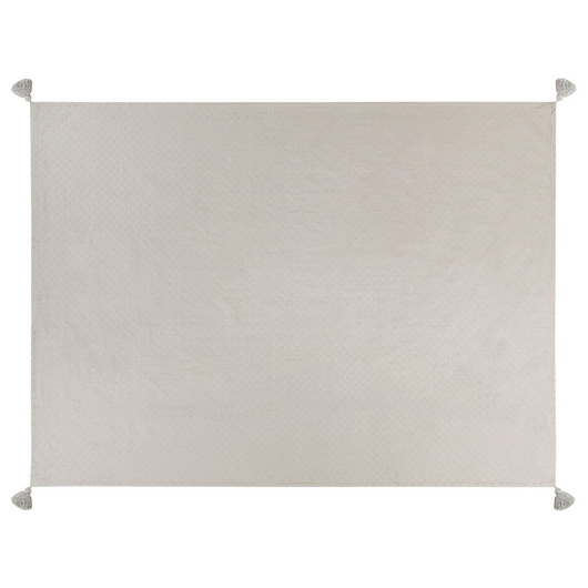 Copriletto in cotone tortora 150 x 200 cm con frange Decorativo Camera da letto