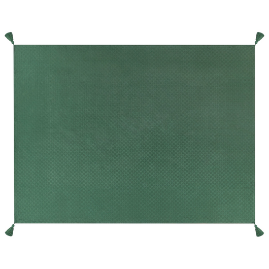 Copriletto in cotone verde 150 x 200 cm con frange Decorativo Camera da letto