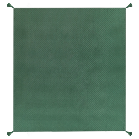 Copriletto in cotone verde 200 x 220 cm con frange Decorativo Camera da letto