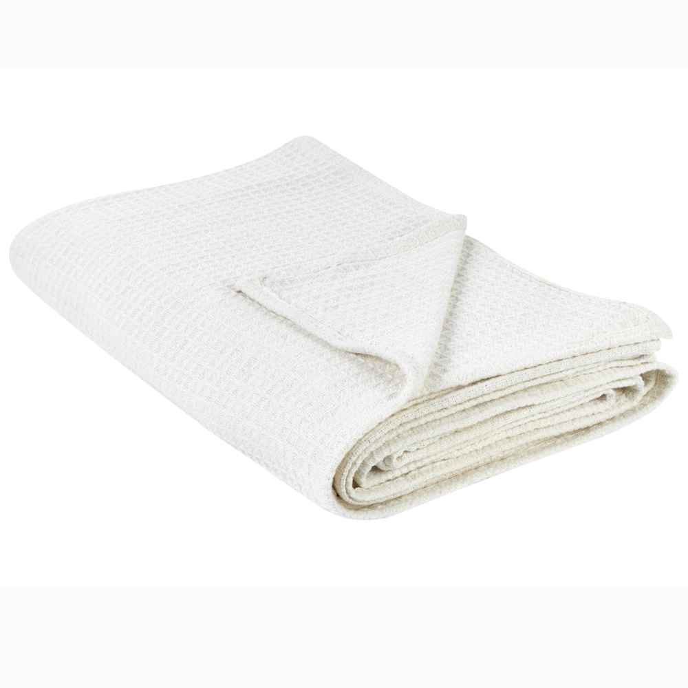 Copriletto in cotone beige chiaro 220 x 240 cm con motivo a tinta unita Decorativo Copriletto Camera da letto