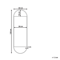 Specchio da parete in metallo nero 40 x 120 cm Specchio decorativo da parete in stile moderno da appendere