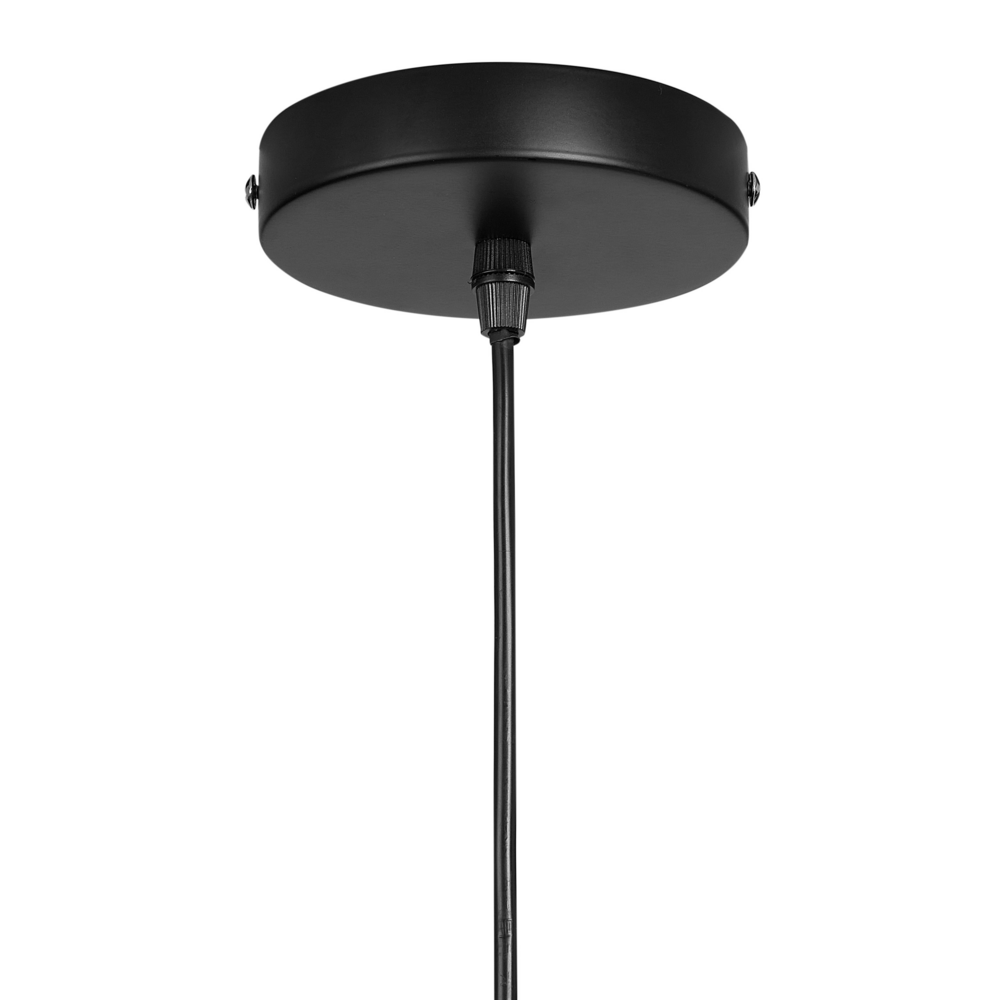 Lampada a sospensione con paralume in rattan e metallo nero soggiorno camera da letto