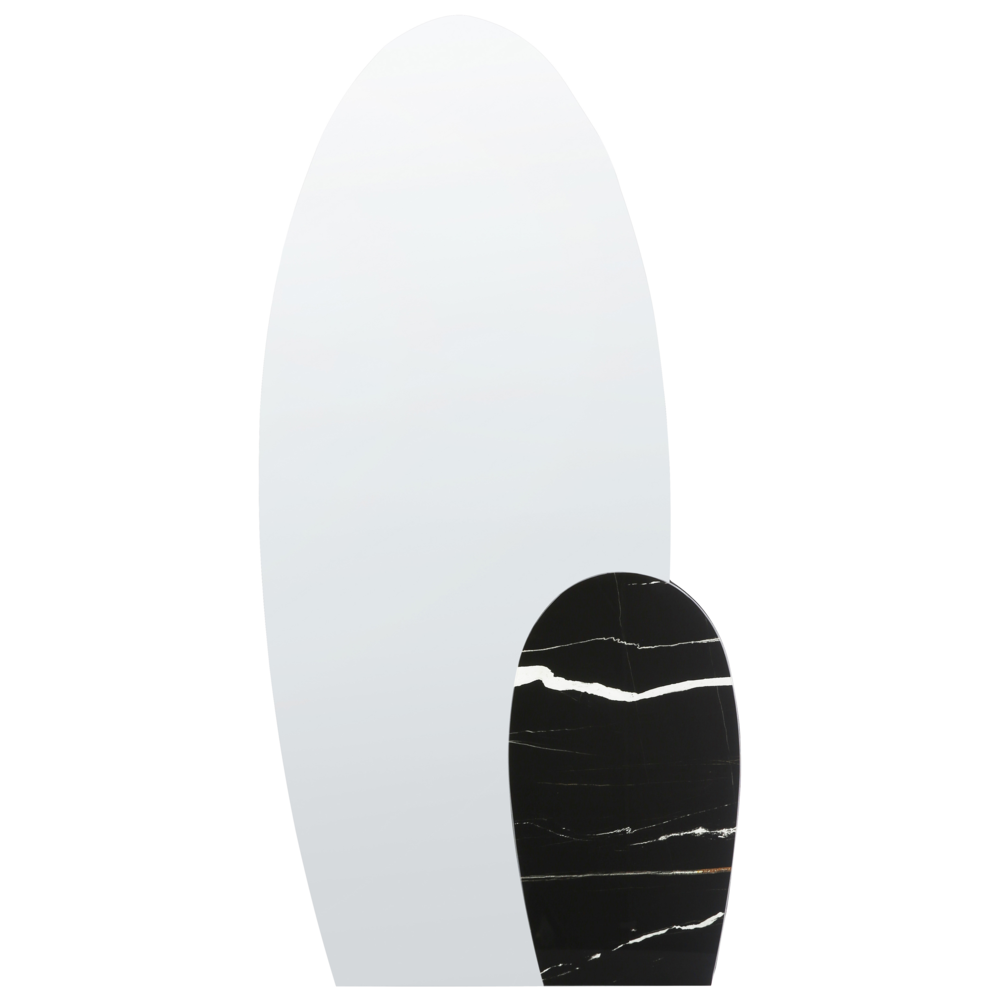 Specchio da parete nero 58 x 120 cm Effetto marmo Specchio decorativo da parete Stile moderno da appendere