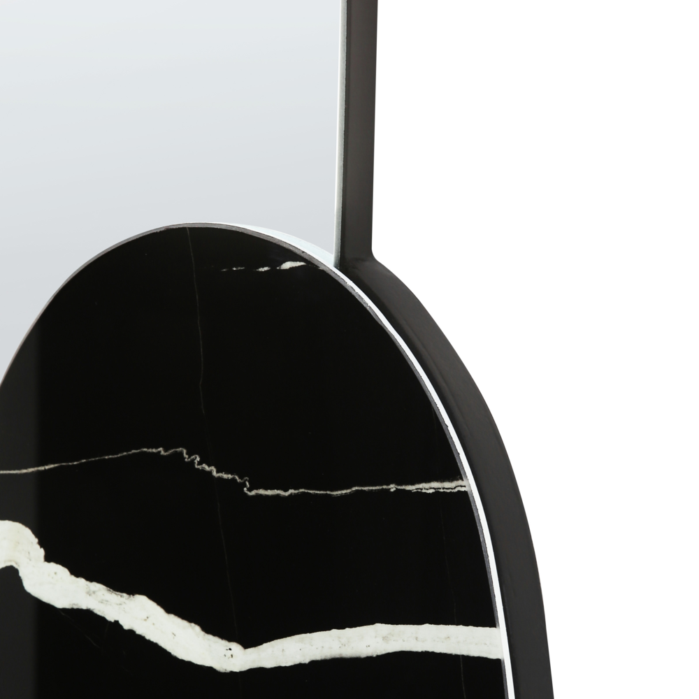 Specchio da parete nero 58 x 120 cm Effetto marmo Specchio decorativo da parete Stile moderno da appendere