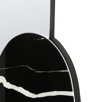 Specchio da parete nero 58 x 120 cm Effetto marmo Specchio decorativo da parete Stile moderno da appendere