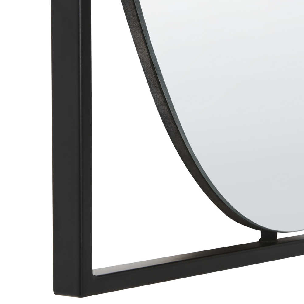 Specchio da parete in metallo nero 40 x 60 cm Specchio decorativo da parete in stile moderno da appendere