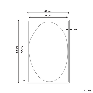 Specchio da parete in metallo nero 40 x 60 cm Specchio decorativo da parete in stile moderno da appendere