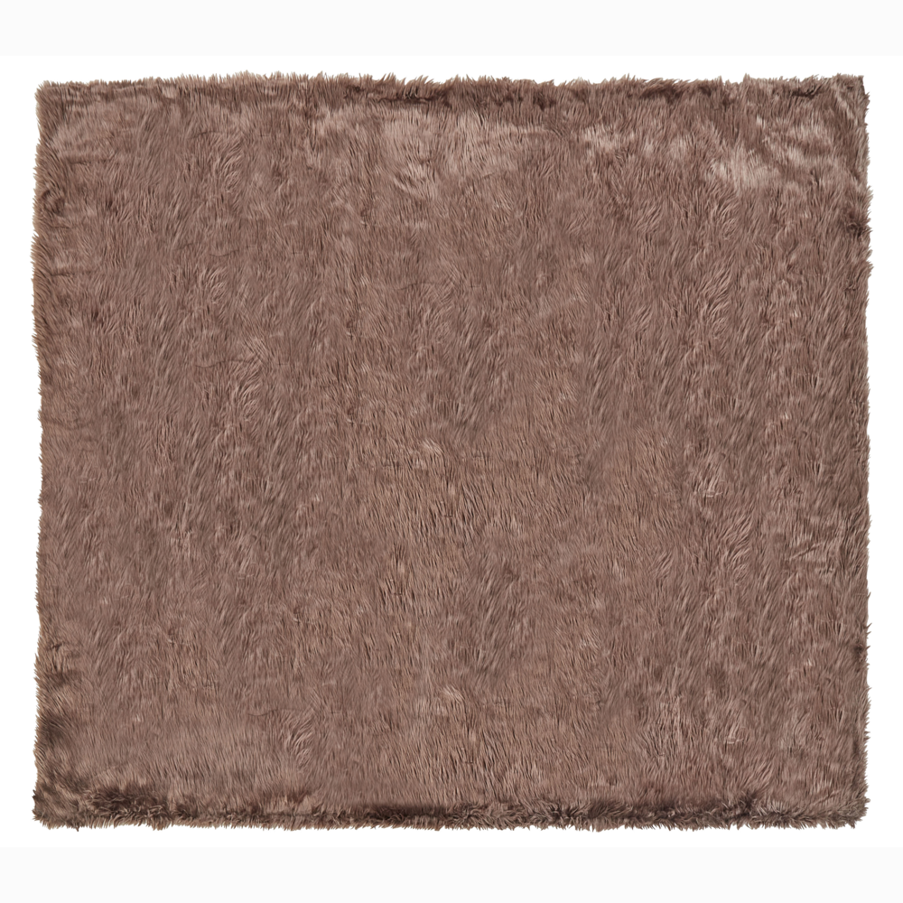 Copriletto Morbido in Pelliccia Sintetica 200 x 220 cm Marrone