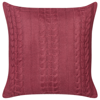 Set di 2 cuscini decorativi in cotone con disegno intrecciato bordeaux camera da letto soggiorno