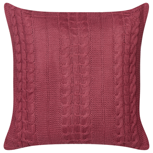 Set di 2 cuscini decorativi in cotone con disegno intrecciato bordeaux camera da letto soggiorno