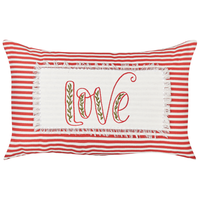 Set di 2 cuscini decorativi in cotone con motivo a righe bianche e rosse 30 x 50 cm soggiorno camera da letto
