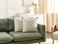 Set di 2 cuscini decorativi in cotone intrecciato beige soggiorno camera da letto