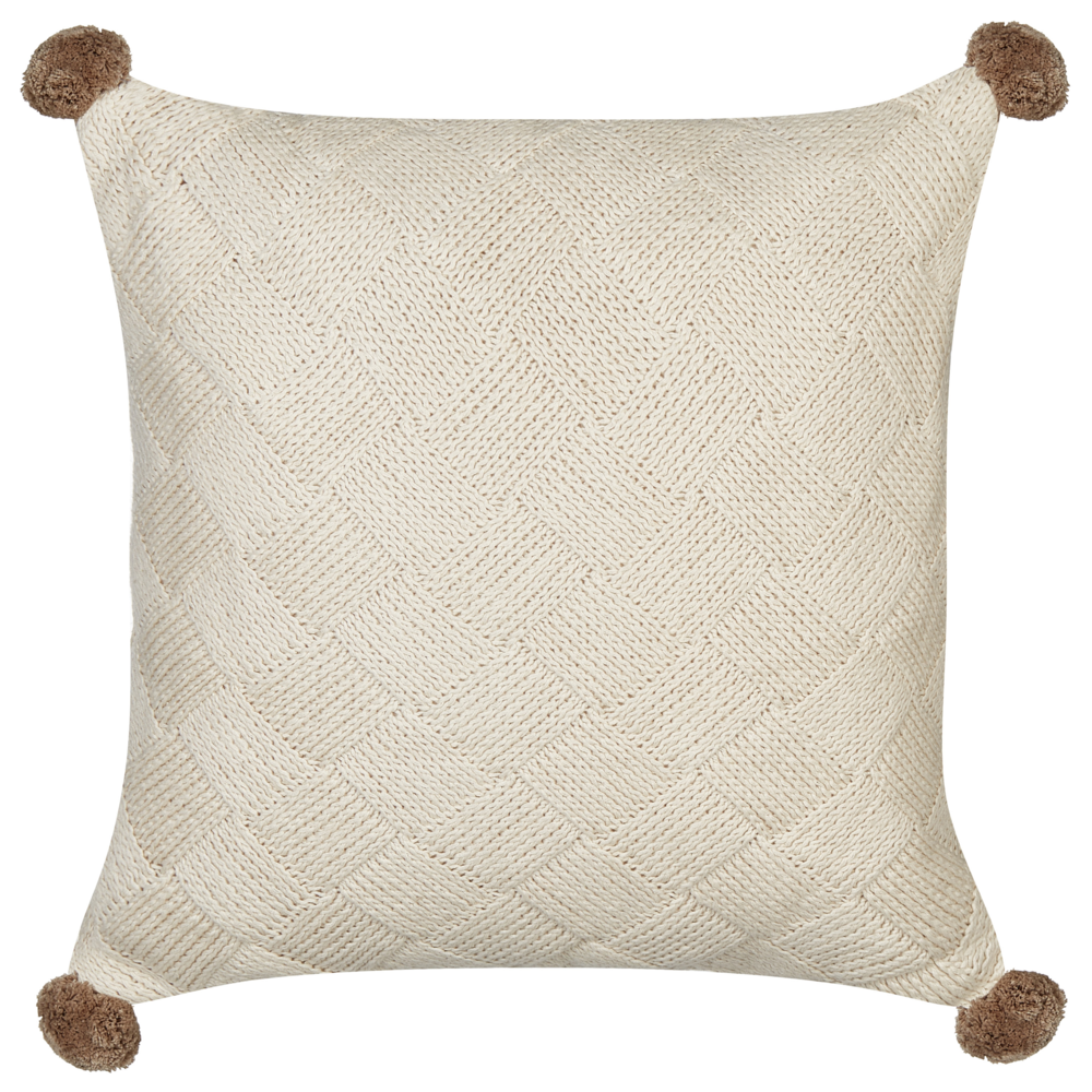 Set di 2 cuscini decorativi in cotone intrecciato beige soggiorno camera da letto
