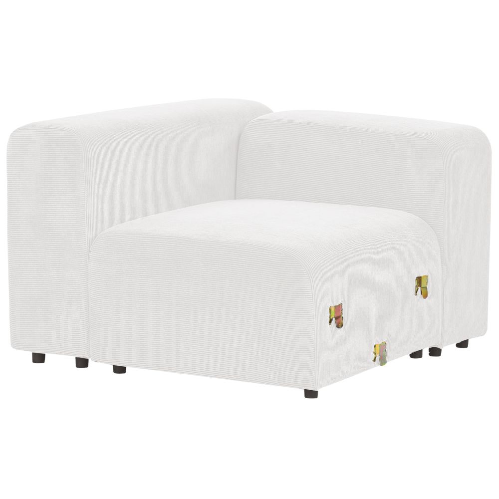 Divano componibile a 3 posti rivestito con velluto bianco stile moderno