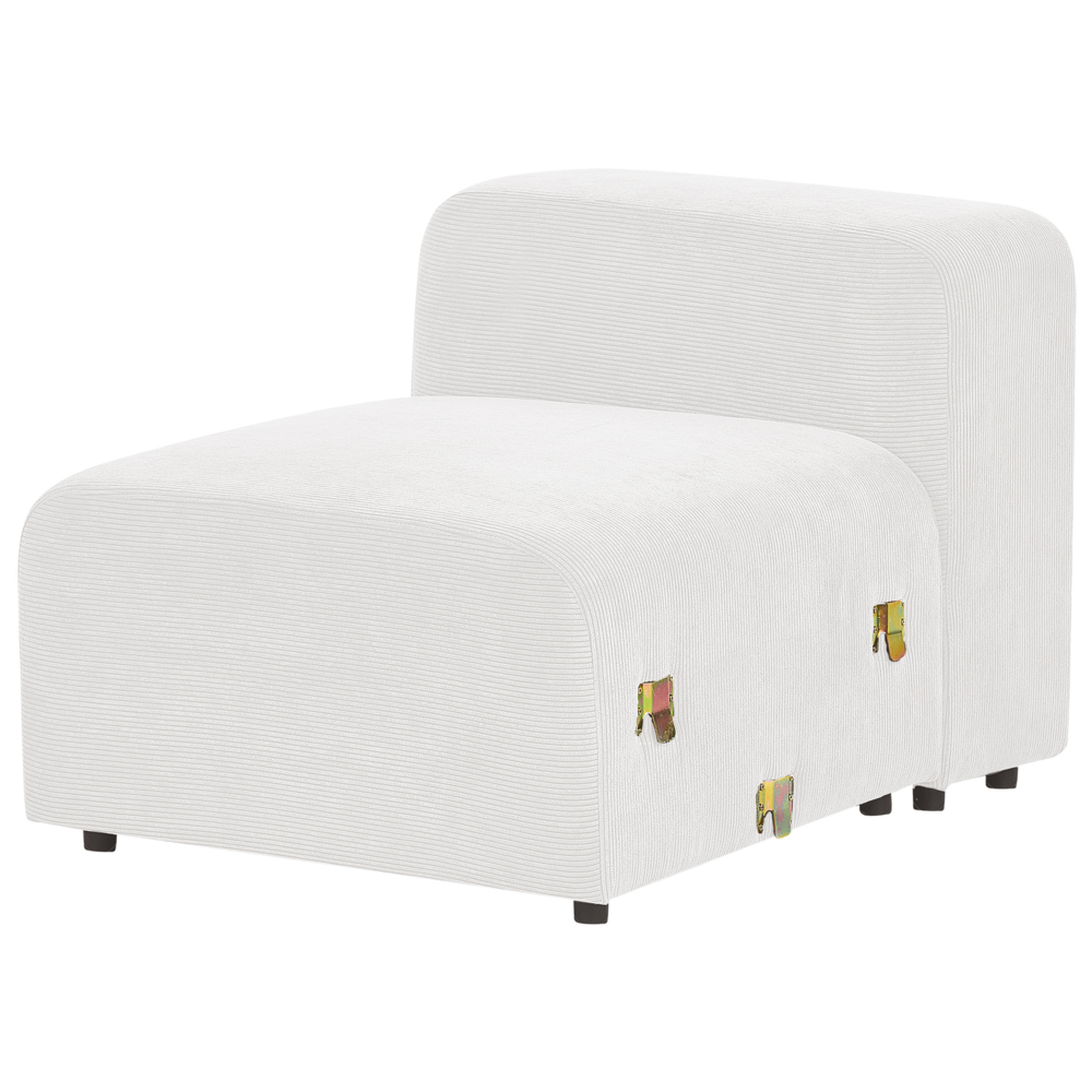 Divano componibile a 3 posti rivestito con velluto bianco stile moderno