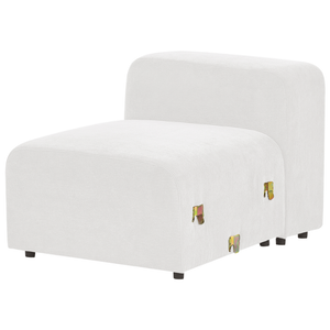 Divano componibile a 3 posti rivestito con velluto bianco stile moderno