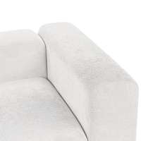 Divano componibile a 3 posti rivestito con velluto bianco stile moderno