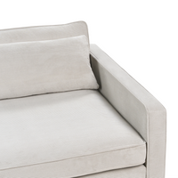 Divano velluto a coste grigio chiaro 3 posti Gambe di legno Braccioli Stile moderno