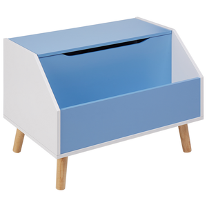 Mobiletto per bambini in MDF con gambe in legno di gomma con ripiano blu cameretta moderna