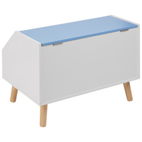 Mobiletto per bambini in MDF con gambe in legno di gomma con ripiano blu cameretta moderna