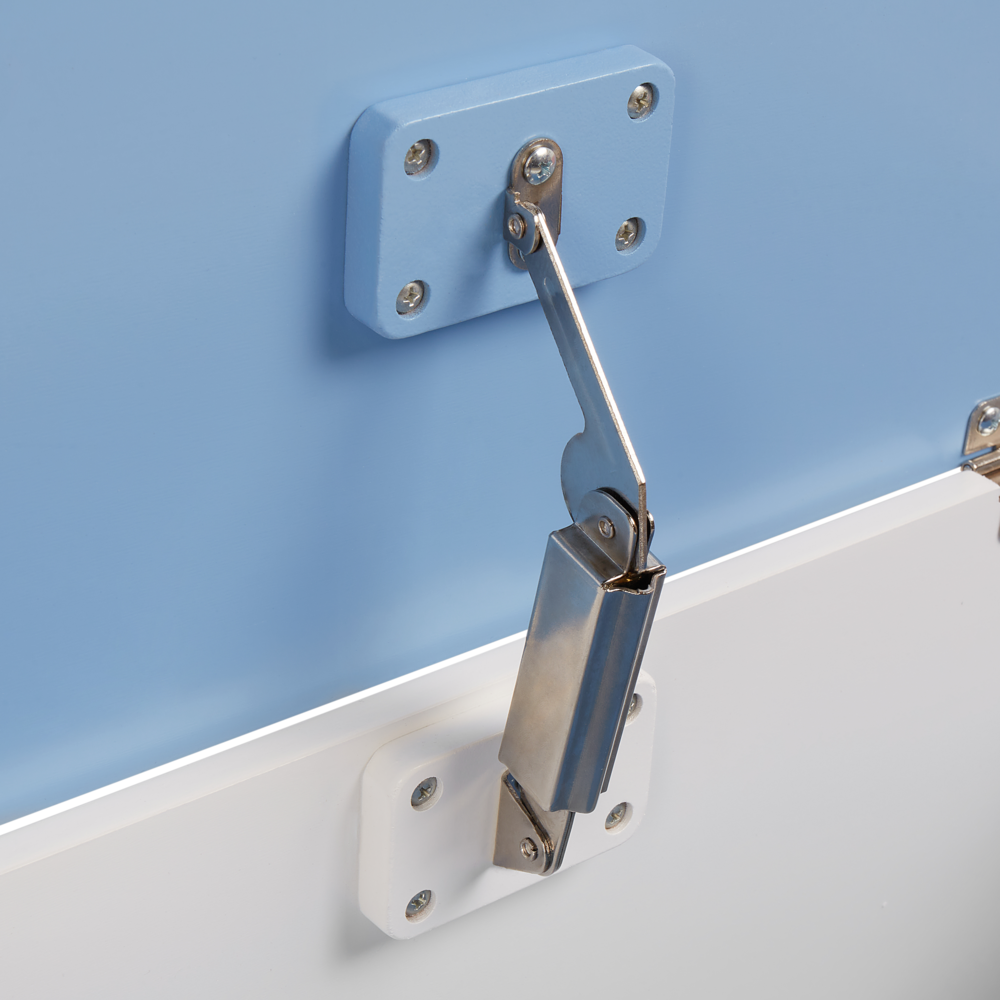 Mobiletto per bambini in MDF con gambe in legno di gomma con ripiano blu cameretta moderna