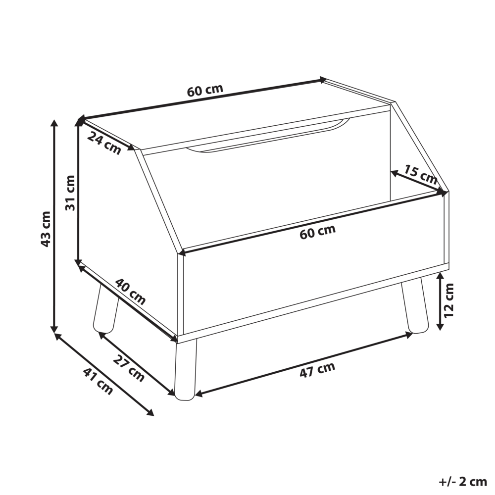 Mobiletto per bambini in MDF con gambe in legno di gomma con ripiano blu cameretta moderna