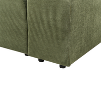 Divano componibile a 2 posti rivestito con velluto verde stile moderno