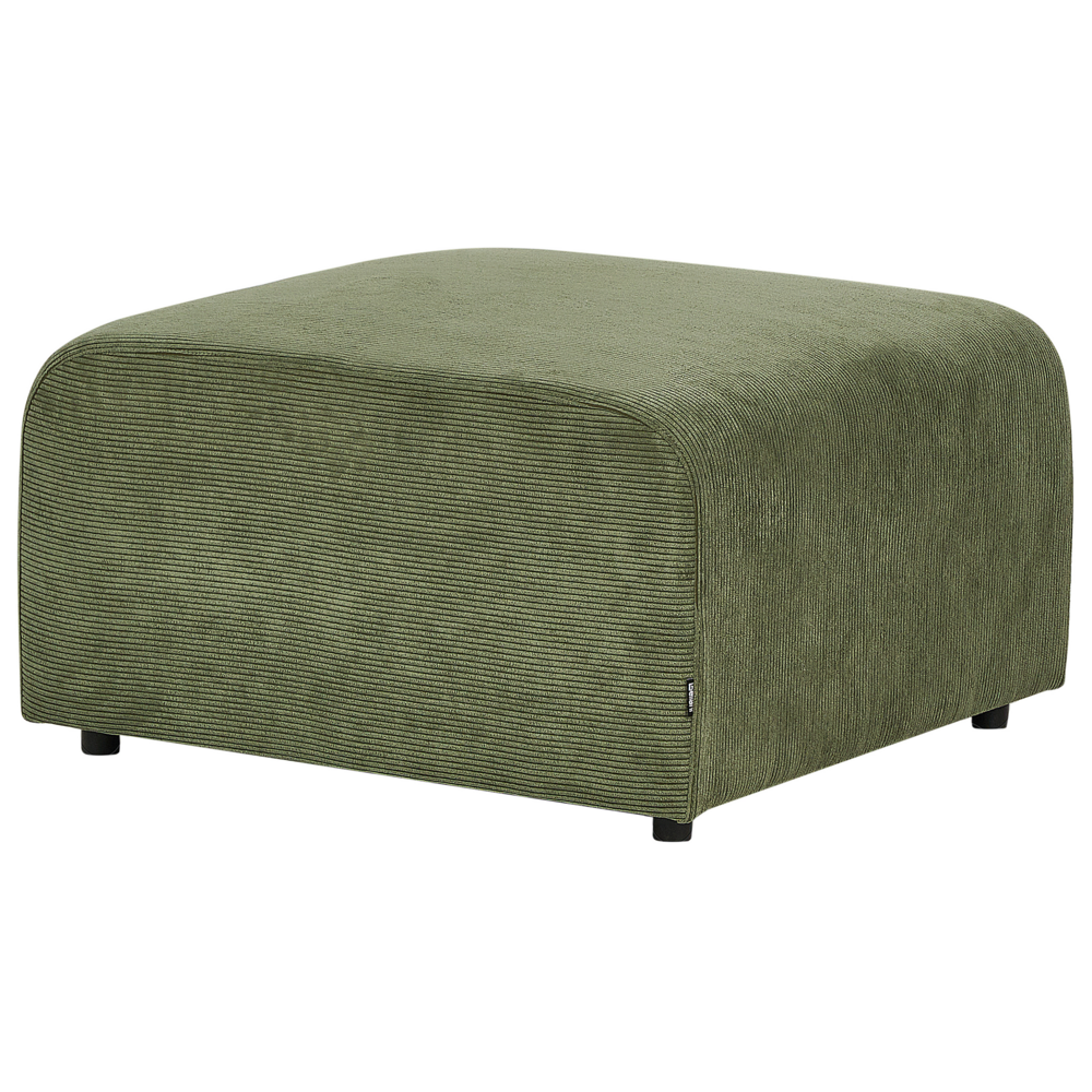 Ottomana in velluto a coste verde stile moderno contemporaneo