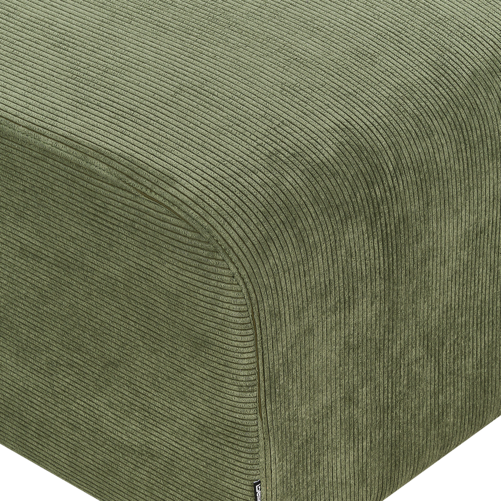 Ottomana in velluto a coste verde stile moderno contemporaneo