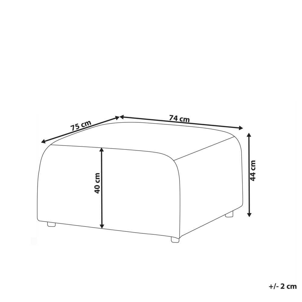 Ottomana in velluto a coste verde stile moderno contemporaneo