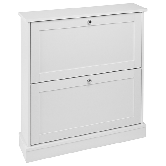 Scarpiera 2 scomparti in truciolato bianco design moderno