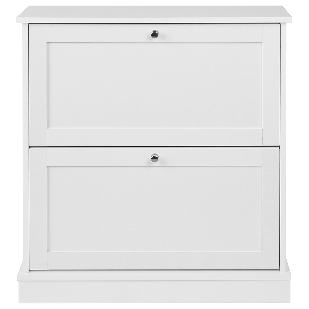 Scarpiera 2 scomparti in truciolato bianco design moderno